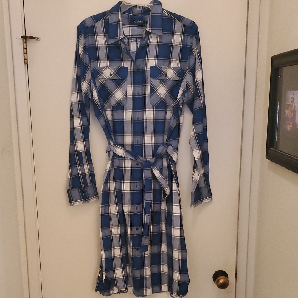 Ralph Lauren Blue Plaid Women's Dress